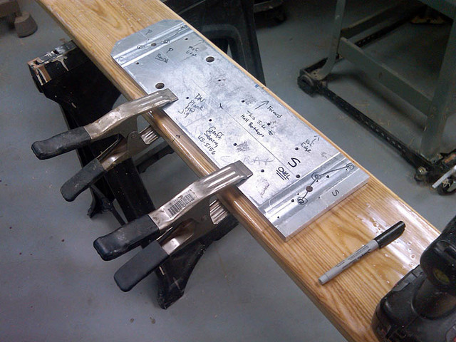 Plank hardware locating jig - plank side