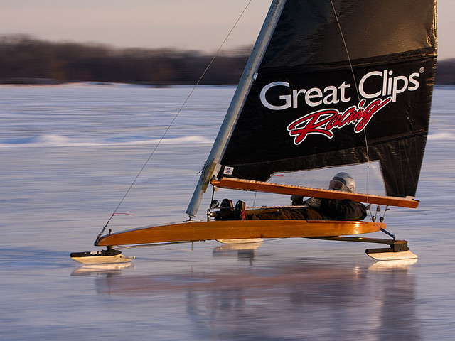 Sam Kiefer and the Great Clips® sail do a few hot laps in the late afternoon.